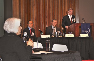 ELFA/IMN Investor Conference 4 Andrea Petro, EVP & Lender Finance division manager of Wells Fargo Capital Finance, (left) discusses how heavy regulation by the Federal Reserve is affecting business.