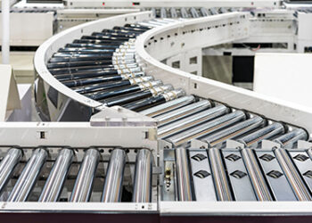 roller conveyor of automatic production line of manufacturing process for transportation material goods or product etc. in industrial
